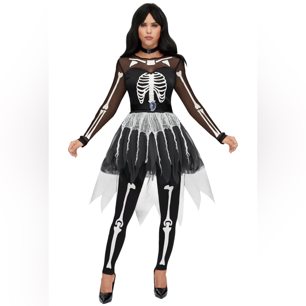 Spooktacular Creations Women Skeleton Costume, Halloween Skeleton Tutu Dress